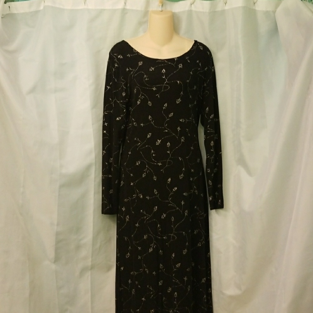 Black and Silver Maxi Dress